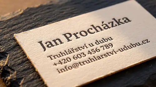 Vizitka s texturou pro truhlářství